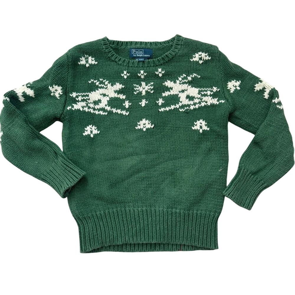 Vtg Youth Ralph Lauren "Ski Man" Sweater Size 4 - Picture 1 of 8